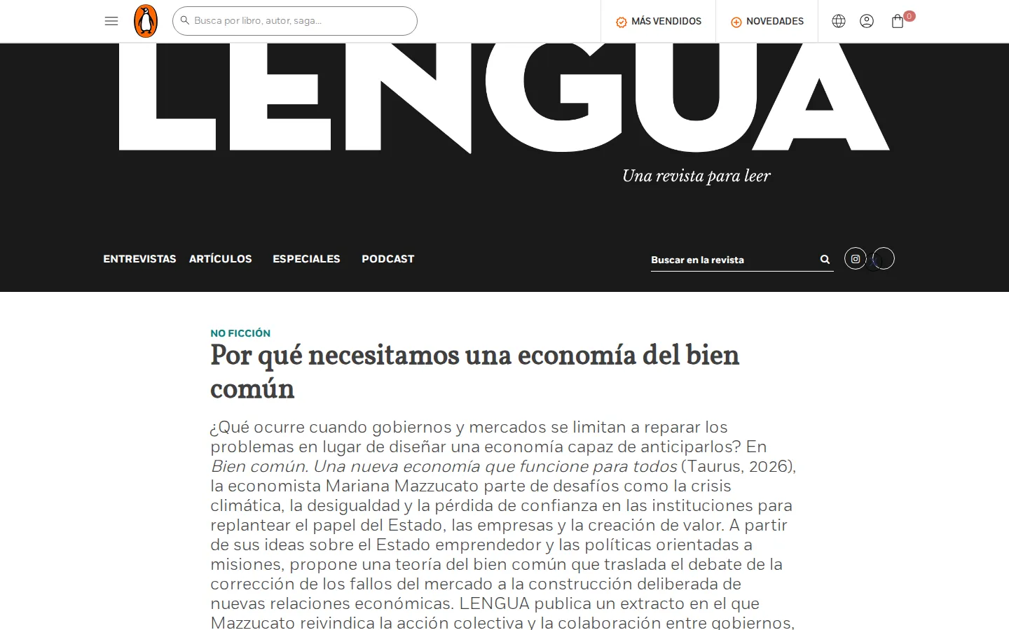 Plantilla de artículo con composición editorial.
