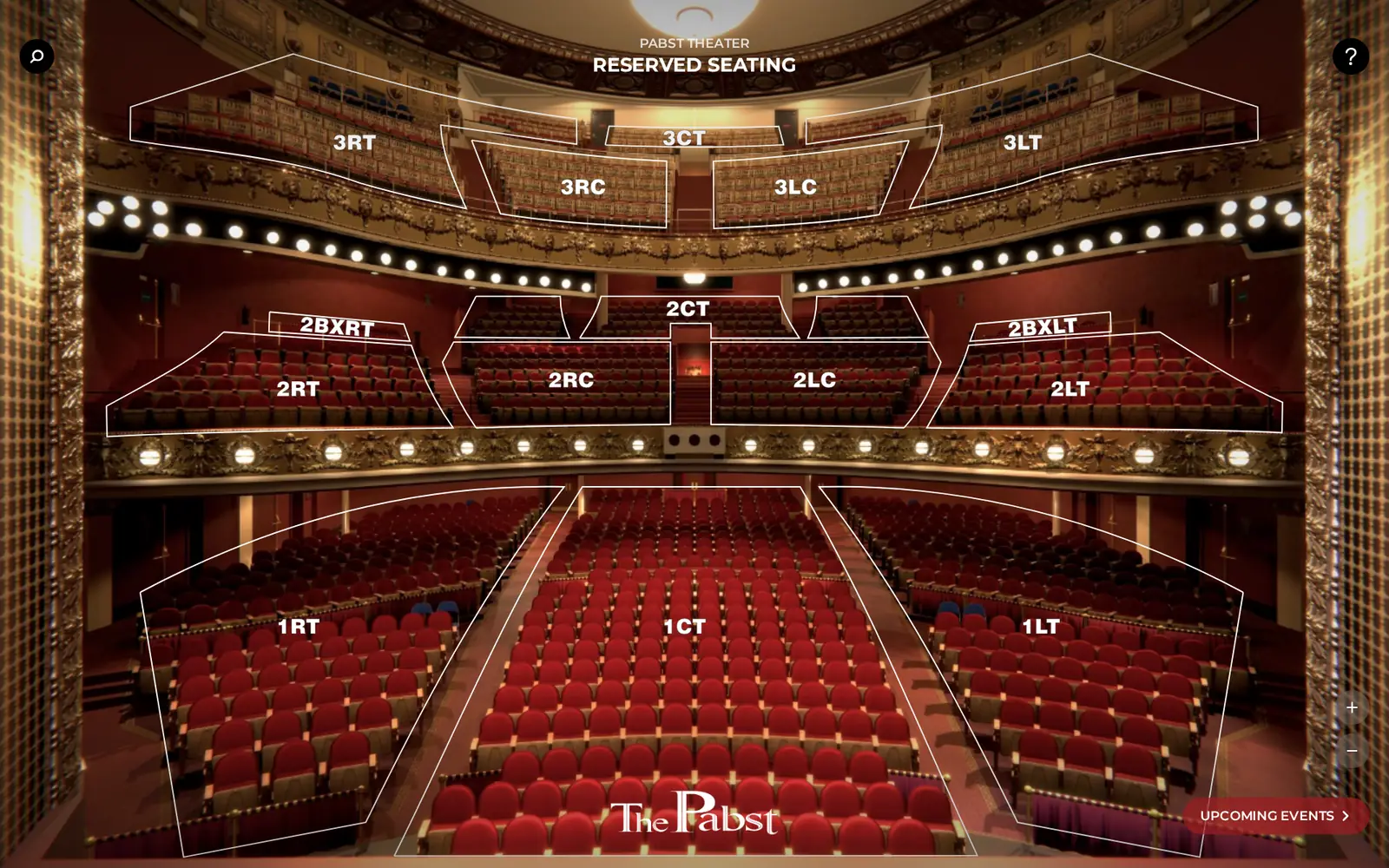 También teatros: platea y palcos del Pabst Theater.